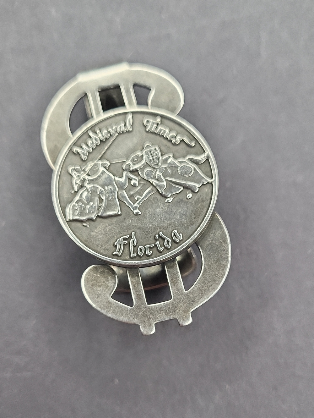 Vintage Silver-Tone 'Medieval Times Florida' Money Clip